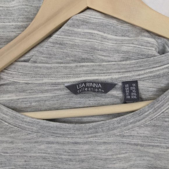 Lisa Rinna Collection Grey Short Sleeve Tee 1X - Picture 3 of 3